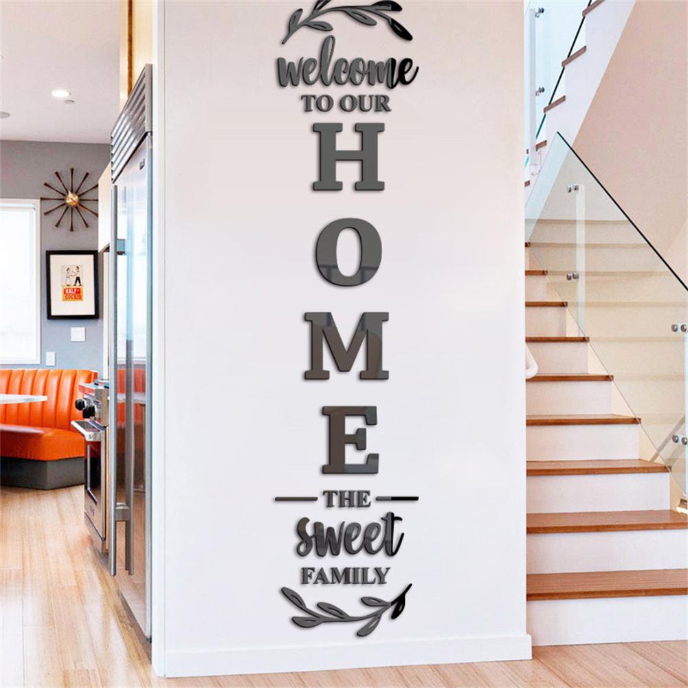 Home Decor Y2K - İngilizce Harfler 3D Ayna Duvar Sticker,