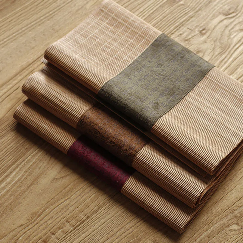 Linen Table Runner - Kumaş Bambu Çay Matı, Keten Zen