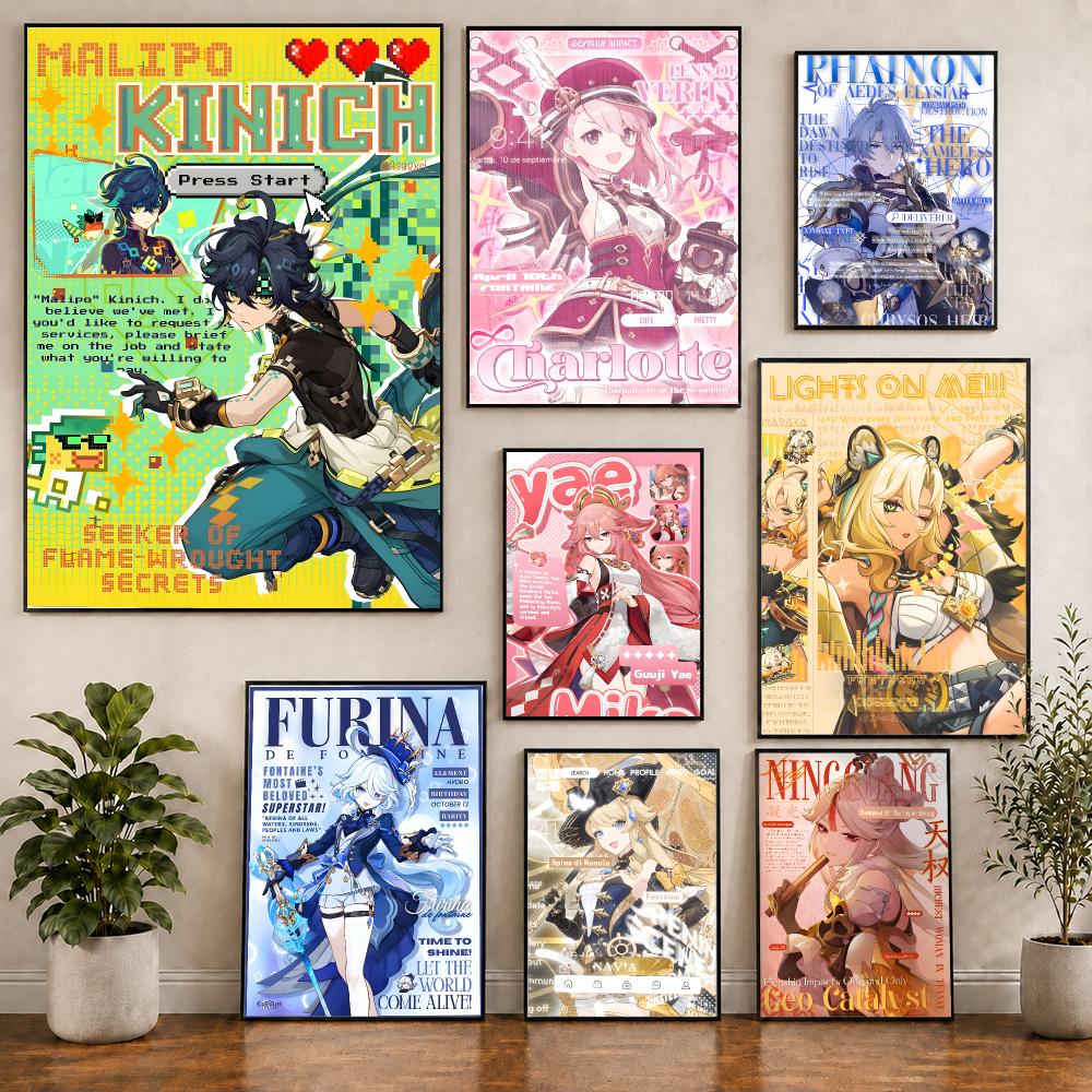 Home Decor Magazine - Genshin dergi tarzı poster, yaratıcı iç