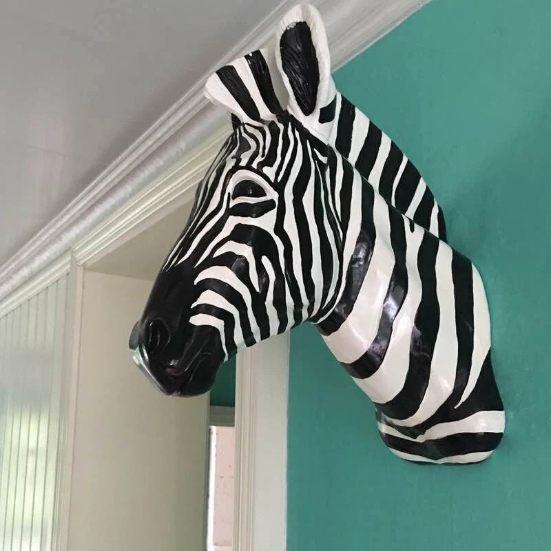 Home Decor Y2K - [MGT] duvar dekorasyon heykel Zebra başkanı