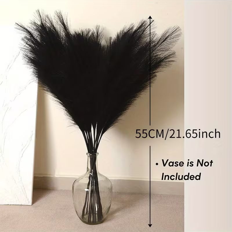 Pampas Grass Decor - 6 Adet Yapay Pampas Çimi Dekorasyonu,