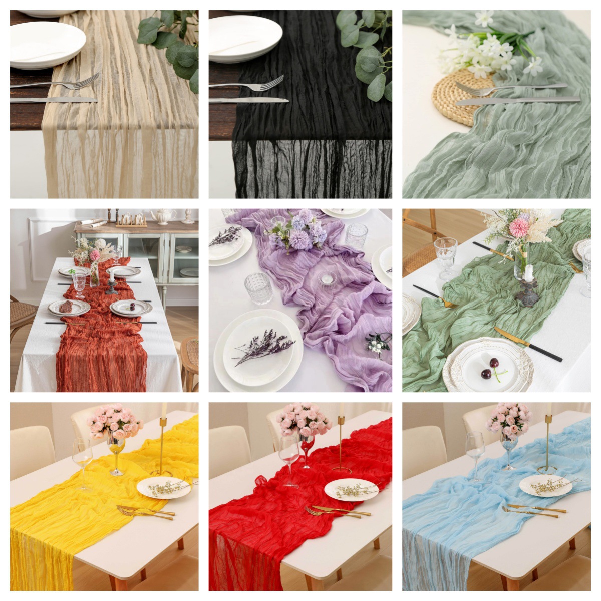 Boho Gazlı Masa Örtüsü, Düğün, - Linen Table Runner incelemesi ve fiyatı