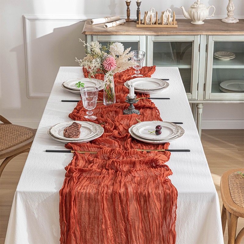 Boho Gazlı Masa Örtüsü, Düğün, - Linen Table Runner incelemesi ve fiyatı