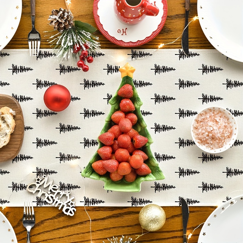 Basit Noel Ağacı Masa Örtüsü M - Linen Table Runner incelemesi ve fiyatı